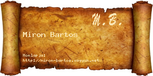 Miron Bartos névjegykártya